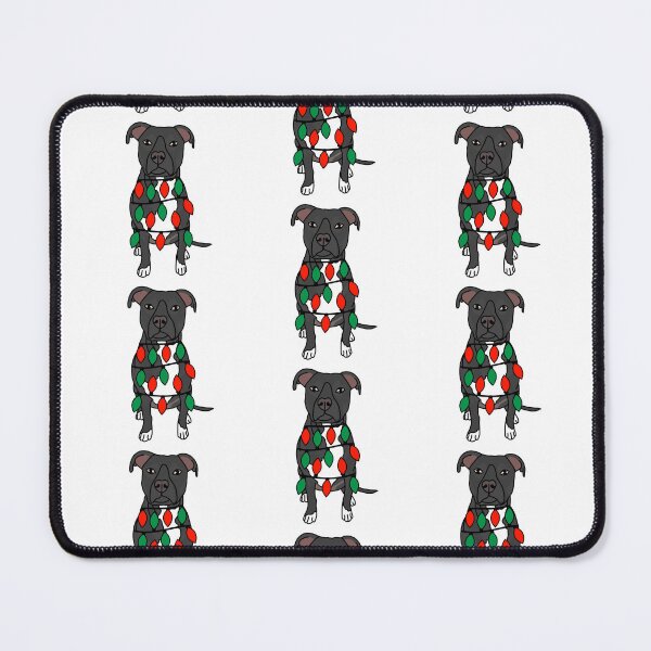 Item preview, Pitbull Black Dog with Christmas Lights Wrapped Around Its Body – Festive and Adorable Design  Description: Get into the holiday spirit with our adorable Dog with Christmas Lights design! designed and sold by MrsCreative1.