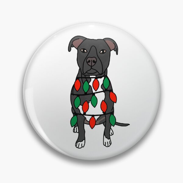 Item preview, Pitbull Black Dog with Christmas Lights Wrapped Around Its Body – Festive and Adorable Design  Description: Get into the holiday spirit with our adorable Dog with Christmas Lights design! designed and sold by MrsCreative1.