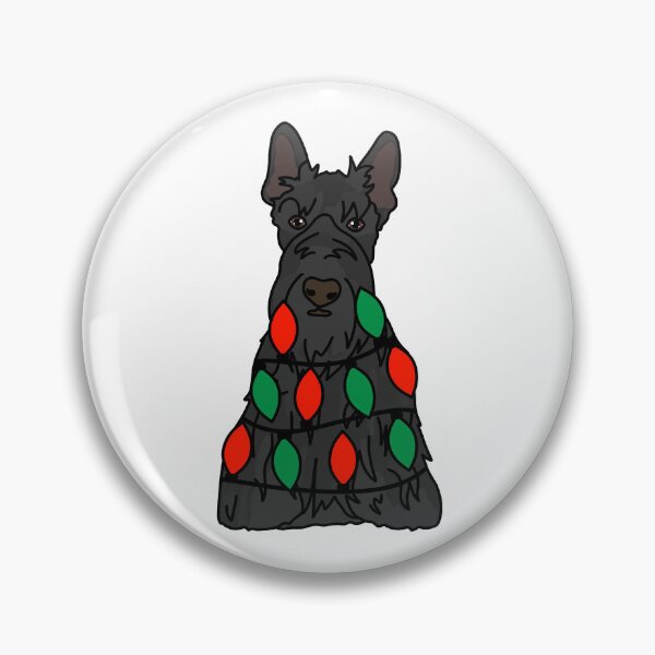 Item preview, Scottish Terrier Black Dog with Christmas Lights Wrapped Around Its Body – Festive and Adorable Design  Description: Get into the holiday spirit with our adorable Dog with Christmas Lights design! designed and sold by MrsCreative1.