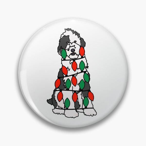 Item preview, Sheepadoodle Dog with Christmas Lights Wrapped Around Its Body – Festive and Adorable Design  Description: Get into the holiday spirit with our adorable Dog with Christmas Lights design! designed and sold by MrsCreative1.