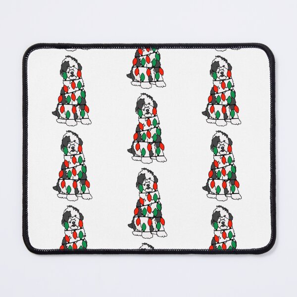 Item preview, Sheepadoodle Dog with Christmas Lights Wrapped Around Its Body – Festive and Adorable Design  Description: Get into the holiday spirit with our adorable Dog with Christmas Lights design! designed and sold by MrsCreative1.