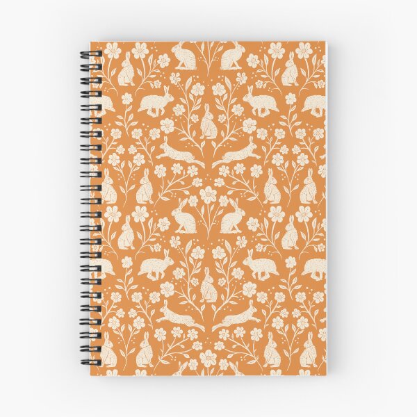 Item preview, Block Printed Brown English Hares and Wildflowers cream and mustard yellow designed and sold by NattyDesigns.