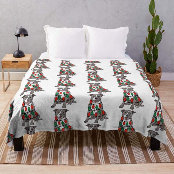 Item preview, Staffordshire Grey Dog with Christmas Lights Wrapped Around Its Body – Festive and Adorable Design Description: Get into the holiday spirit with our adorable Dog with Christmas Lights design! designed and sold by MrsCreative1.