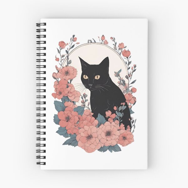 Item preview,  Black cat cover with a floral autumn pattern in bright colors. designed and sold by Catophile.