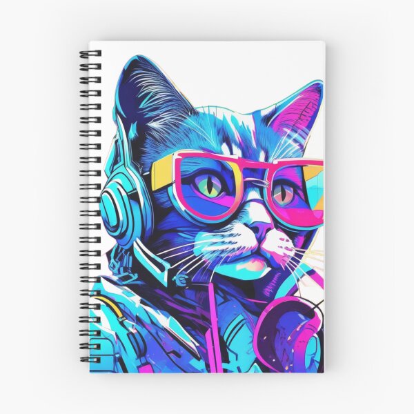 Item preview, Cyberpunk Cat - Neon DJ Vibes designed and sold by NaMieSz.