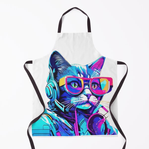 Item preview, Cyberpunk Cat - Neon DJ Vibes designed and sold by NaMieSz.
