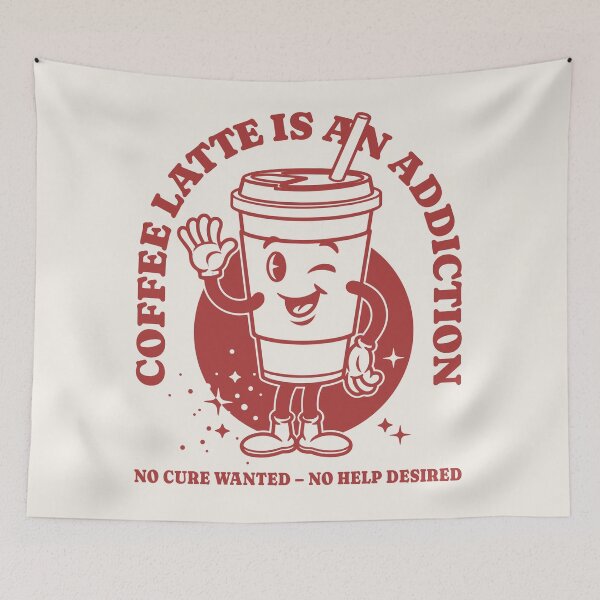 Item preview, Coffee Latte Is An Addiction - funny retro mascot matcha designed and sold by emmjott.