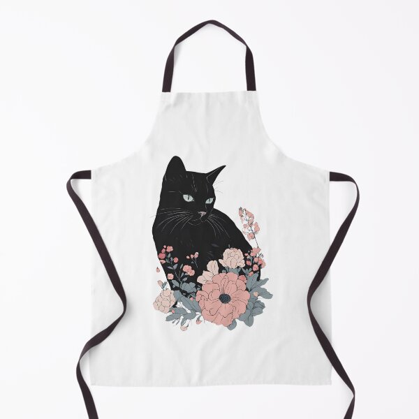 Item preview, Black cat and vibrant flowers with a warm autumn aesthetic. designed and sold by Catophile.