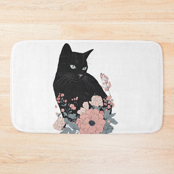 Item preview, Black cat and vibrant flowers with a warm autumn aesthetic. designed and sold by Catophile.