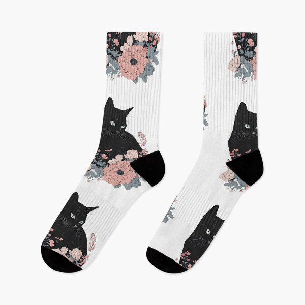 Item preview, Black cat and vibrant flowers with a warm autumn aesthetic. designed and sold by Catophile.