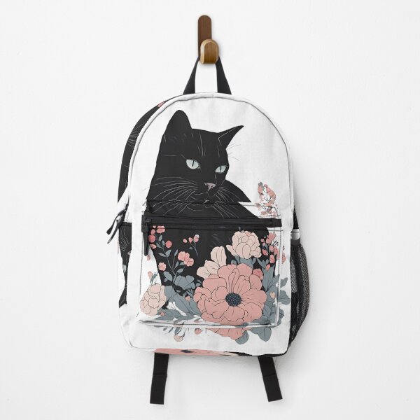 Item preview, Black cat and vibrant flowers with a warm autumn aesthetic. designed and sold by Catophile.