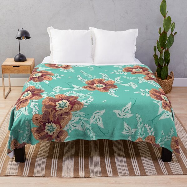Item preview, Tulips, Brown on turquoise background designed and sold by Alex Blud.