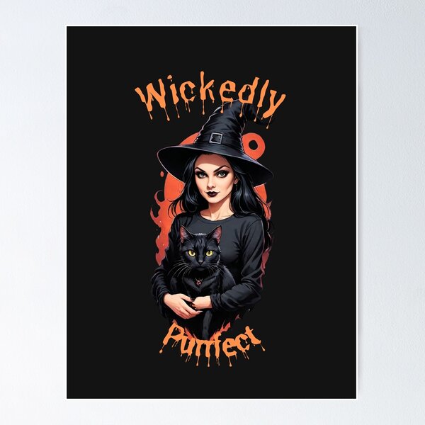 Item preview, Wickedly Purrfect Halloween Tshirt Witch and Cat designed and sold by golgotha-x.