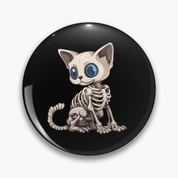Item preview, Skeleton Cat Kawaii style designed and sold by CroesCreations.