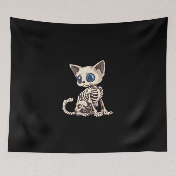 Item preview, Skeleton Cat Kawaii style designed and sold by CroesCreations.