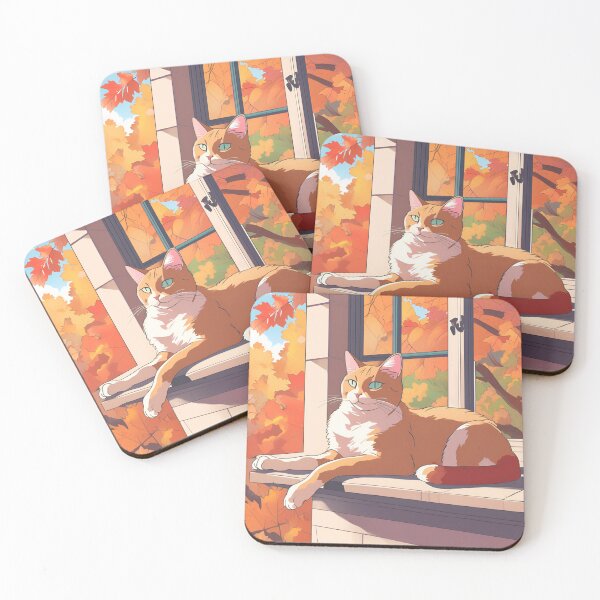Item preview, Orange cat in fall designed and sold by Prizivanje.
