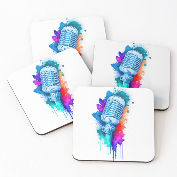Item preview, watercolor microphone mike  designed and sold by Dawidsz79.