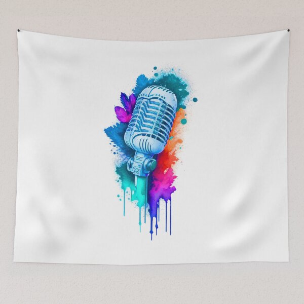 Item preview, watercolor microphone mike  designed and sold by Dawidsz79.
