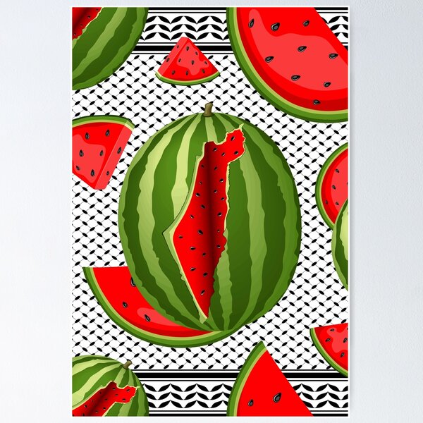 Watermelon Palestine Map Slice Poster