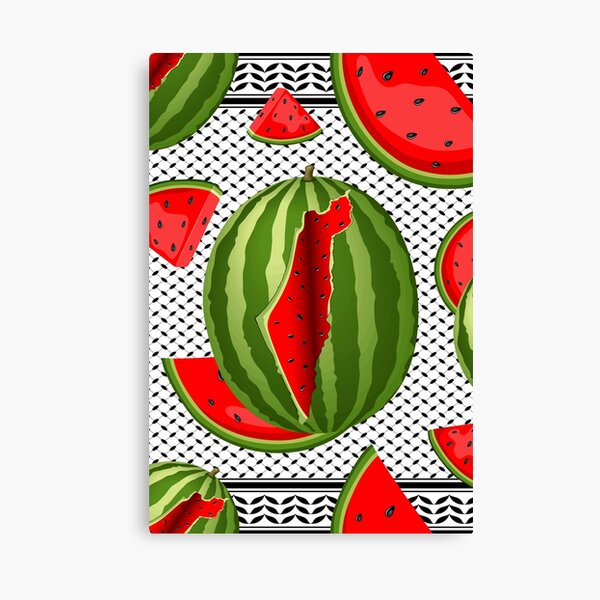 Watermelon Palestine Map Slice Canvas Print