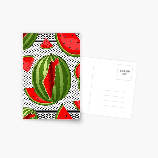 Watermelon Palestine Map Slice Postcard