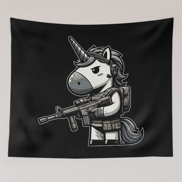 Item preview, Unicorn Soldier designed and sold by TomFrontierArt.