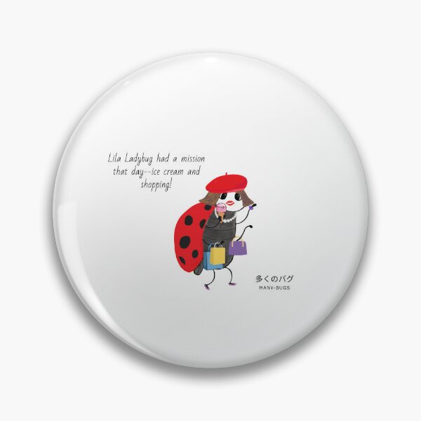 Item preview, Cartoon Ladybug with Ice Cream and Shopping Bags  designed and sold by pen-art-ink.