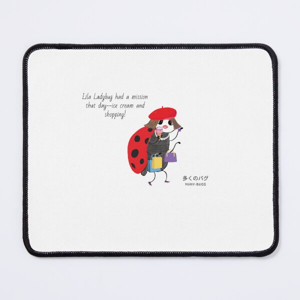 Item preview, Cartoon Ladybug with Ice Cream and Shopping Bags designed and sold by pen-art-ink.