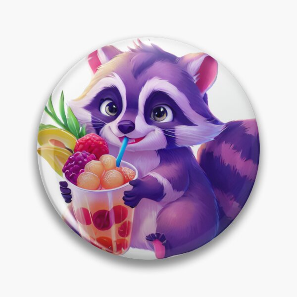 Item preview, Holo Raccoon Bubble Tea Sticker designed and sold by FlawlessDraft.