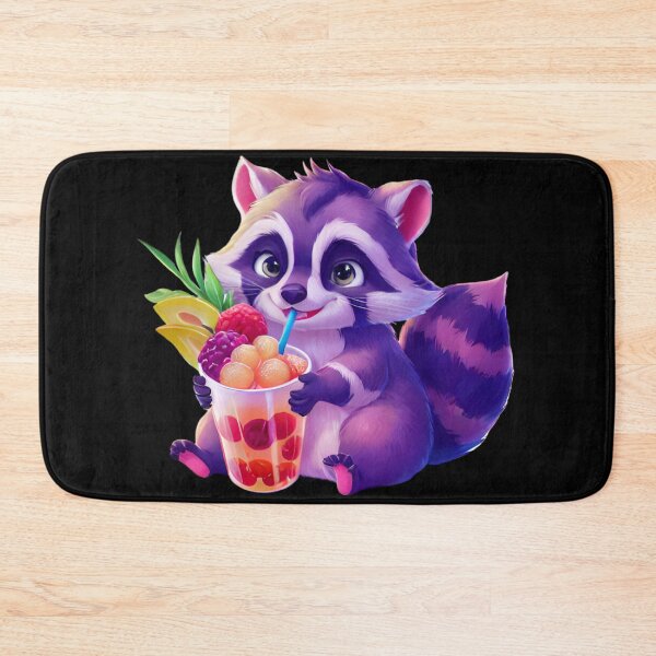 Item preview, Holo Raccoon Bubble Tea Sticker designed and sold by FlawlessDraft.