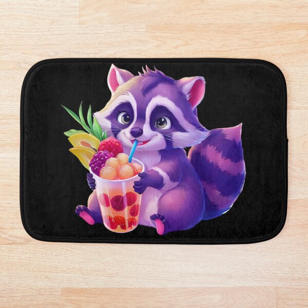 Artikelvorschau, Holo Waschbär Bubble Tea Sticker entworfen und verkauft von FlawlessDraft.