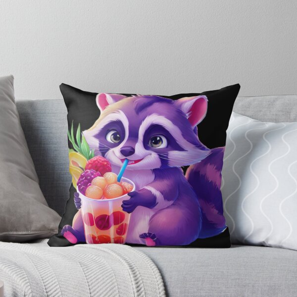 Item preview, Holo Raccoon Bubble Tea Sticker designed and sold by FlawlessDraft.