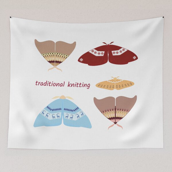 Item preview, Traditional knitting composed with butterflies designed and sold by SpottedPilot.
