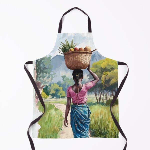Item preview, Basket-Carrying African Woman - Watercolor Ethnic Art Design designed and sold by tarzbol.