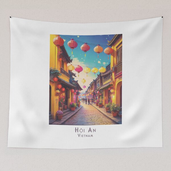 Artikelvorschau, Hoi An (Hội An) Vietnam – Vintage Retro Reiseplakat entworfen und verkauft von pod24.