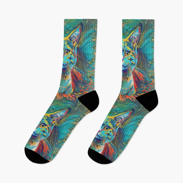 Item preview, Colorful Feline Abstract Artwork designed and sold by blackhalt.