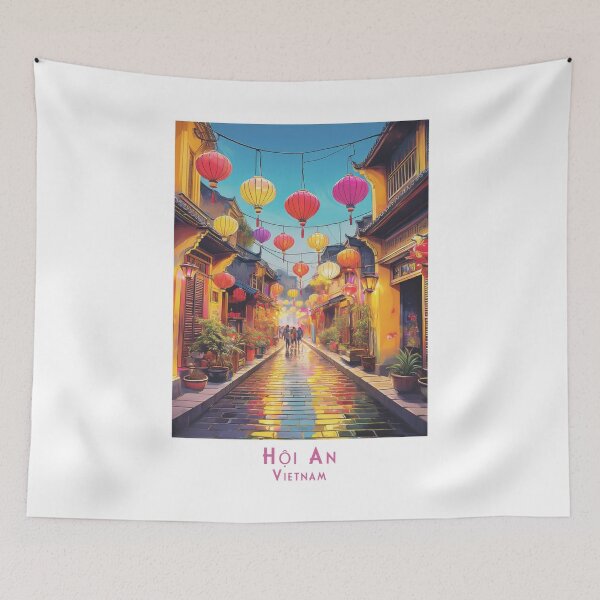 Item preview, Hoi An (Hội An) Vietnam – Retro Vintage Travel Poster designed and sold by pod24.