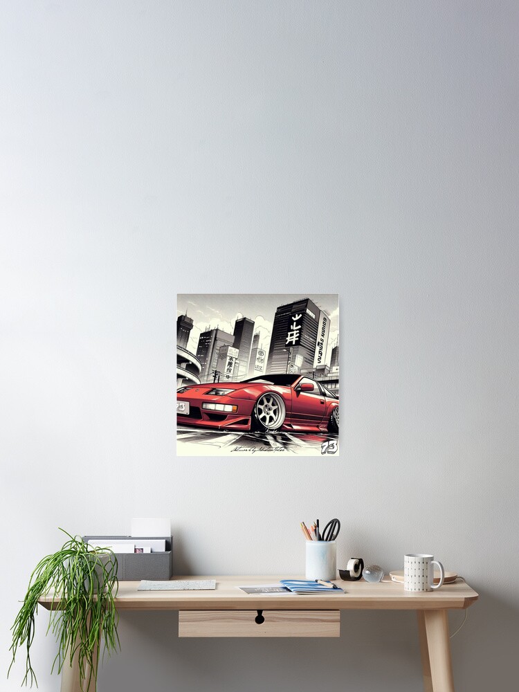 Manga Style 300ZX Z32 parked in Japanese City