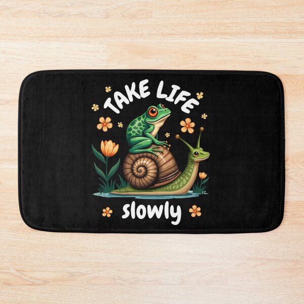 Item preview, Frog Snail Cottagecore Nature Mindfulness "Take Life Slowly" designed and sold by Infinitee8hirts.