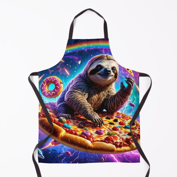 Item preview, Neon Fire-Breathing Sloth in Cosmic Pizza Galaxy designed and sold by koreatvtea.