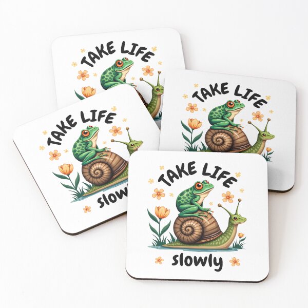 Item preview, Snail Frog Cottagecore Nature Mindfulness "Take Life Slowly" designed and sold by Infinitee8hirts.