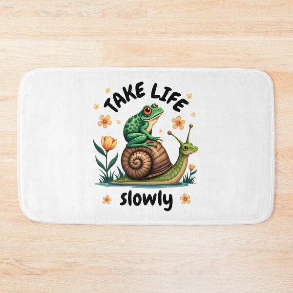 Item preview, Snail Frog Cottagecore Nature Mindfulness "Take Life Slowly" designed and sold by Infinitee8hirts.