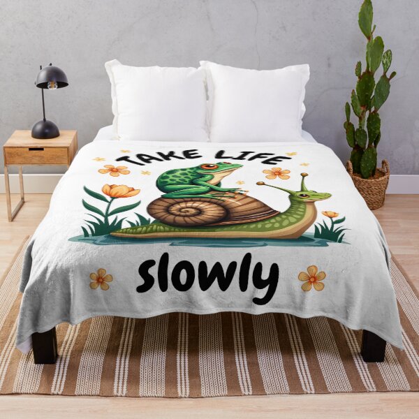 Item preview, Snail Frog Cottagecore Nature Mindfulness "Take Life Slowly" designed and sold by Infinitee8hirts.
