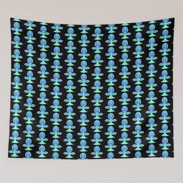Item preview, Byzantine style buds, Blue on black background designed and sold by Alex  Blud.