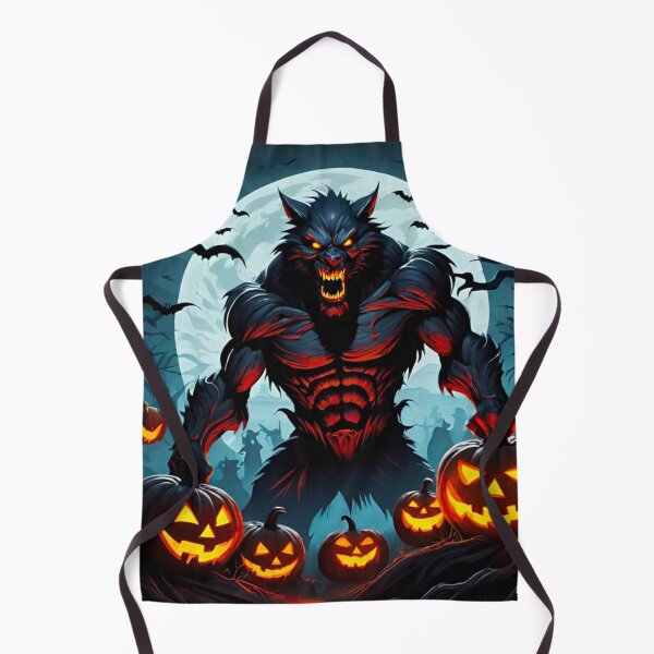 Item preview, Horror Werewolf in the Forest with Halloween Pumpkins designed and sold by GrizzlyCollective.