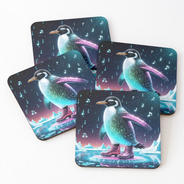 Item preview, Disco Penguin Party on Neon Iceberg designed and sold by koreatvtea.