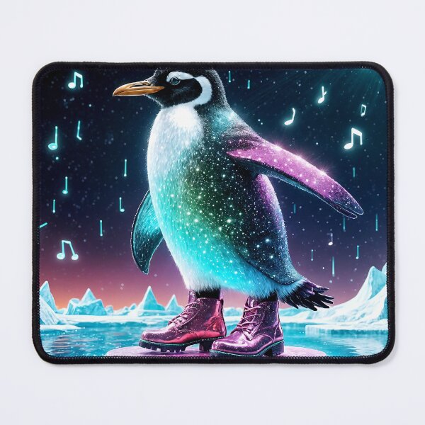 Item preview, Disco Penguin Party on Neon Iceberg designed and sold by koreatvtea.