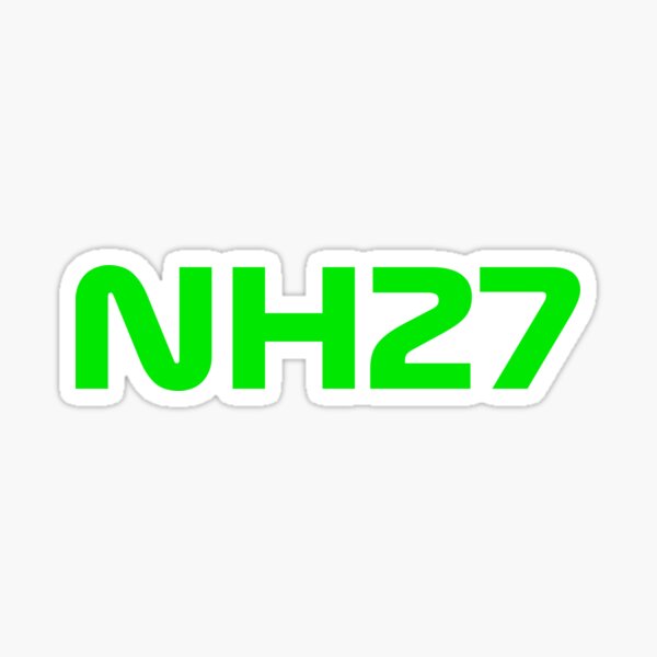 Vista previa del artículo con la obra «Nico Hulkenberg NH27 Iniciales Sauber», diseñado y vendido por Dougie Middleton.
