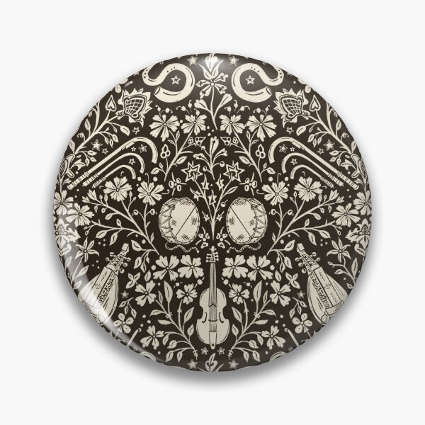 Item preview,  Early Music Instruments and Medieval Florals chocolate brown and cream designed and sold by NattyDesigns.