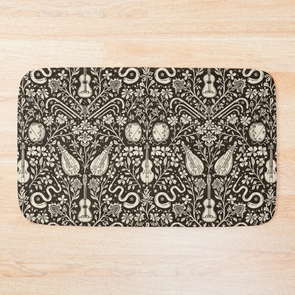 Item preview,  Early Music Instruments and Medieval Florals chocolate brown and cream designed and sold by NattyDesigns.